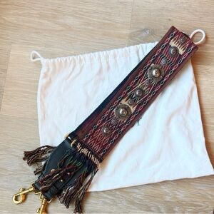 Dior Fringe Bohemian Embroidered Bag Strap